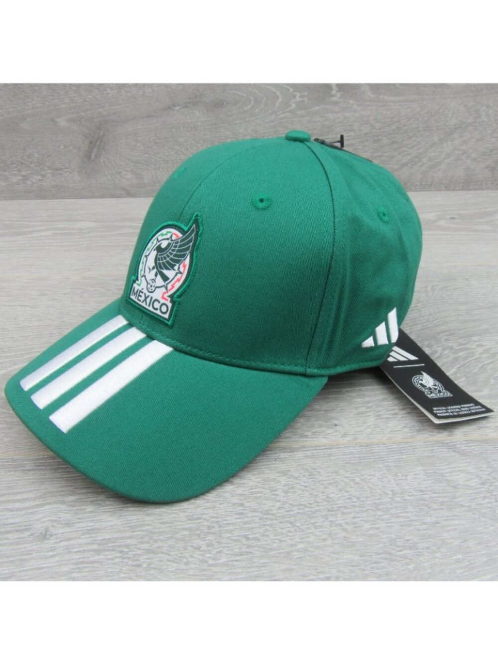 Adidas 3 Stripes Mexico 26 Baseball Cap Hat Men's Adjustable Strapback Green NEW - Picture 3 of 15